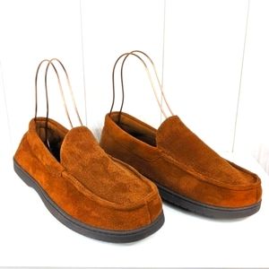 Dearfoams Men's Slippers Size 9 10 Brown with Plaid Insoles Medium